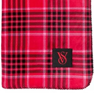PINK Victoria's Secret Red Plaid Blanket
